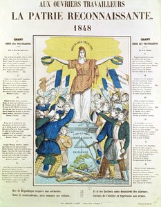 Illustrated Lyric Sheet for a Song Dedicated to the Workers, 1848 by French School
